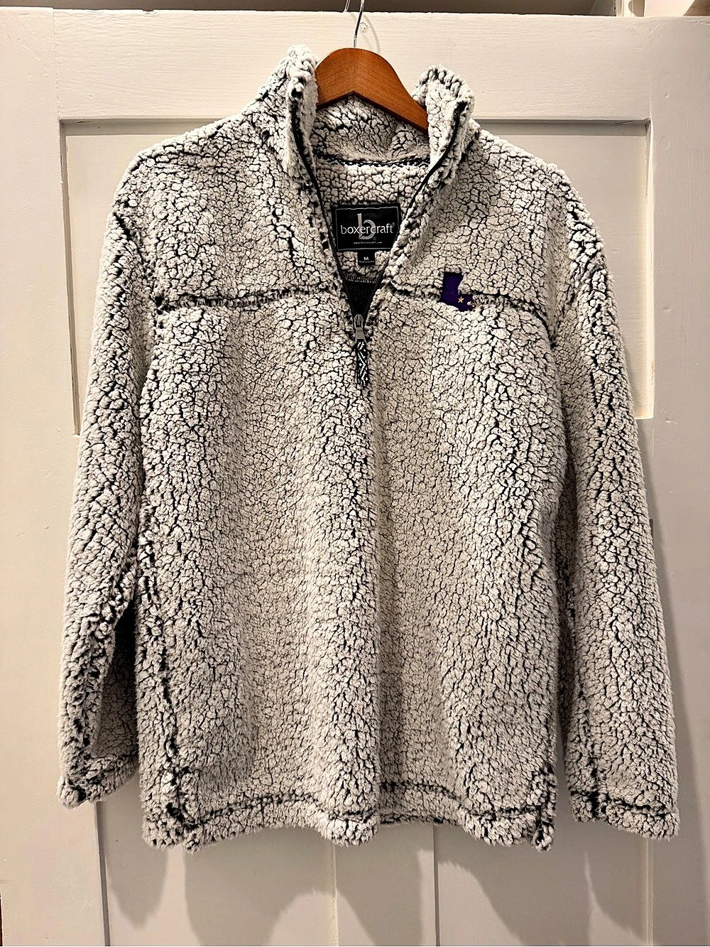 Boxercraft Louisiana Sherpa Fleece Quarter Zip Pullover Gray Size M